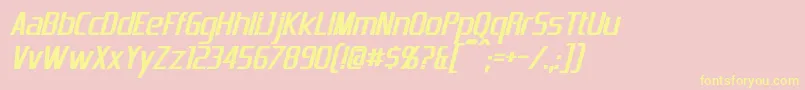 EmotionEngineBoldItalic Font – Yellow Fonts on Pink Background