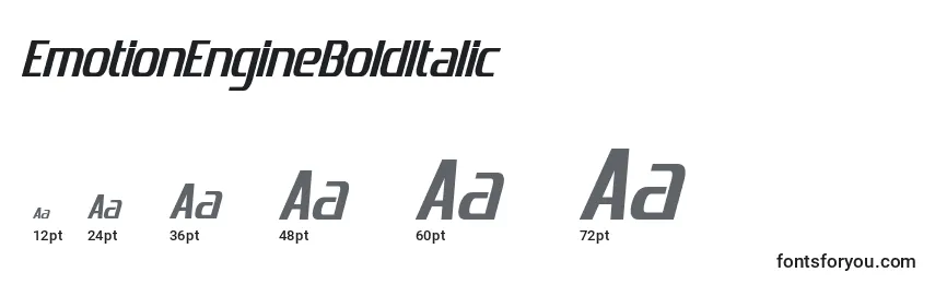 Größen der Schriftart EmotionEngineBoldItalic (81130)