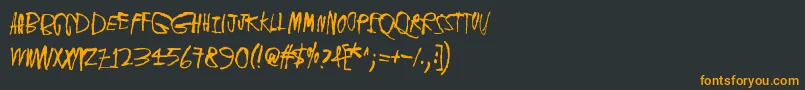 フォントDeafeningSilence – 黒い背景にオレンジの文字