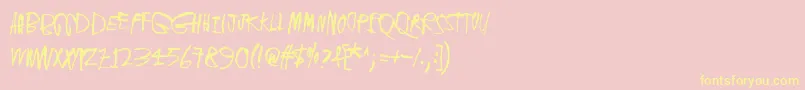 DeafeningSilence Font – Yellow Fonts on Pink Background