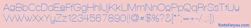 フォントWalkwayUpper – ピンクの背景に青い文字