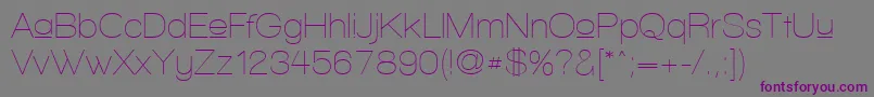 WalkwayUpper-Schriftart – Violette Schriften auf grauem Hintergrund