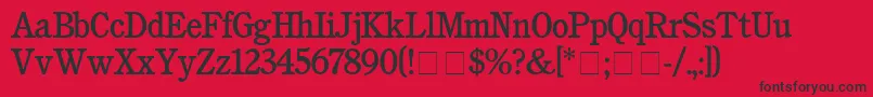 Fonte CushingMedium – fontes pretas em um fundo vermelho