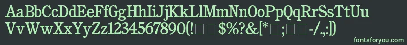 CushingMedium-fontti – vihreät fontit mustalla taustalla