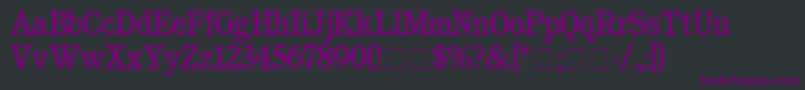 フォントCushingMedium – 黒い背景に紫のフォント