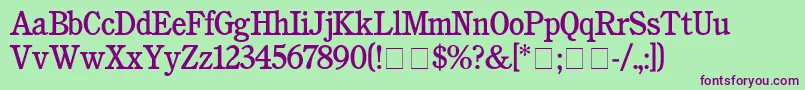 Шрифт CushingMedium – фиолетовые шрифты на зелёном фоне