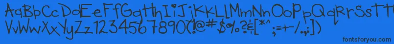 DjbHeartOfDixi Font – Black Fonts on Blue Background