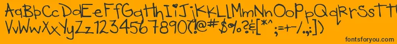 DjbHeartOfDixi Font – Black Fonts on Orange Background