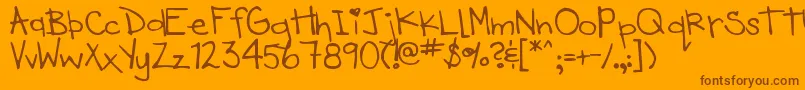 DjbHeartOfDixi Font – Brown Fonts on Orange Background