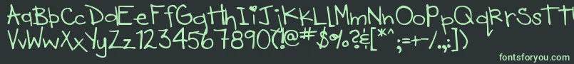 DjbHeartOfDixi Font – Green Fonts on Black Background