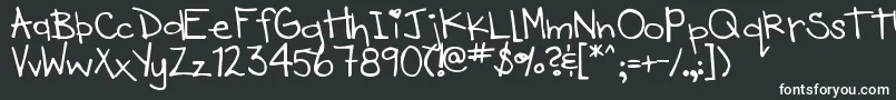 フォントDjbHeartOfDixi – 黒い背景に白い文字