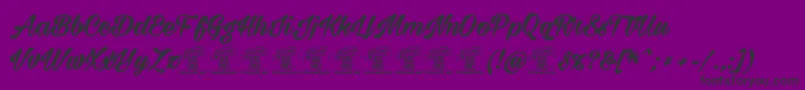 Milasiancircaboldpersonal-Schriftart – Schwarze Schriften auf violettem Hintergrund