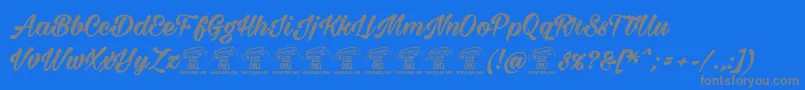 Milasiancircaboldpersonal Font – Gray Fonts on Blue Background