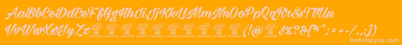 Milasiancircaboldpersonal-Schriftart – Rosa Schriften auf orangefarbenem Hintergrund