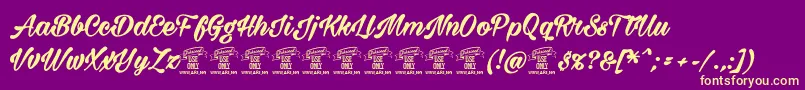 Fonte Milasiancircaboldpersonal – fontes amarelas em um fundo roxo