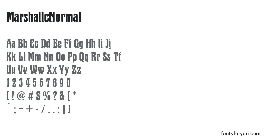 Czcionka MarshallcNormal – alfabet, cyfry, specjalne znaki