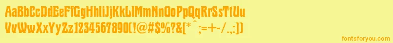 フォントMarshallcNormal – オレンジの文字が黄色の背景にあります。