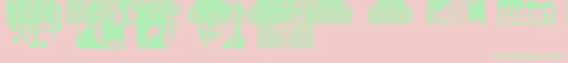 Шрифт ObeygalleriaCaps – зелёные шрифты на розовом фоне