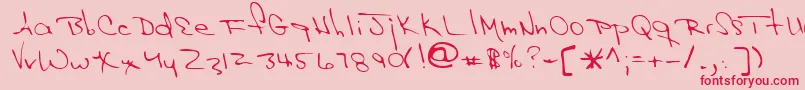 HakRegular Font – Red Fonts on Pink Background