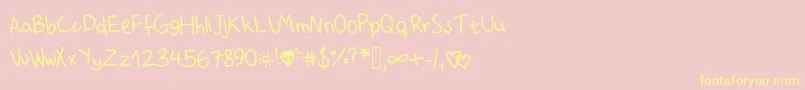 MyUnprofessionalHandwriting Font – Yellow Fonts on Pink Background