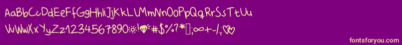 MyUnprofessionalHandwriting Font – Yellow Fonts on Purple Background