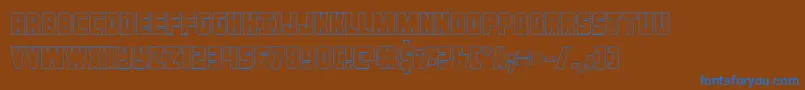 Ironforgeout-Schriftart – Blaue Schriften auf braunem Hintergrund