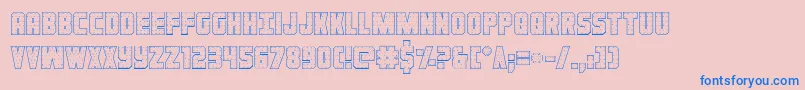 Ironforgeout Font – Blue Fonts on Pink Background