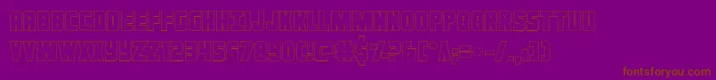 Ironforgeout-Schriftart – Braune Schriften auf violettem Hintergrund