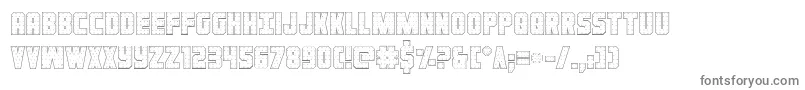 Ironforgeout-fontti – harmaat kirjasimet valkoisella taustalla