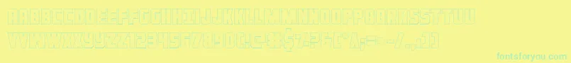 Ironforgeout Font – Green Fonts on Yellow Background