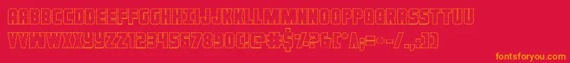 Ironforgeout Font – Orange Fonts on Red Background