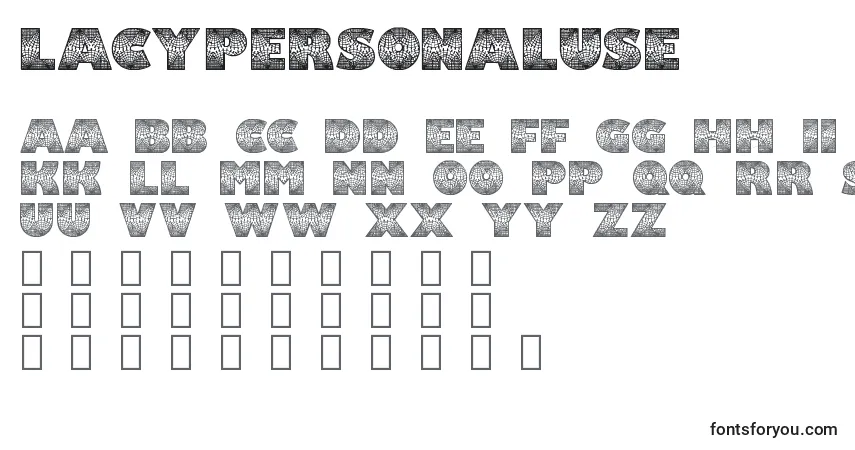 Schriftart Lacypersonaluse – Alphabet, Zahlen, spezielle Symbole