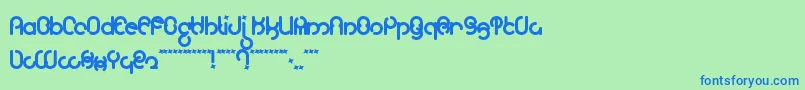 Moloky ffy Font – Blue Fonts on Green Background