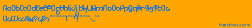 Moloky ffy Font – Blue Fonts on Orange Background