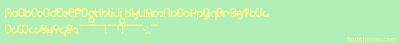 Moloky ffy-Schriftart – Gelbe Schriften auf grünem Hintergrund