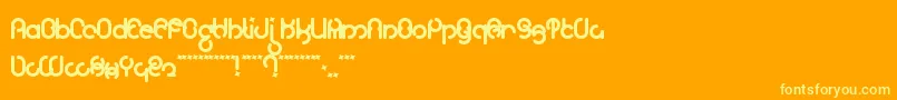 フォントMoloky ffy – オレンジの背景に黄色の文字