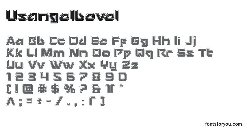 Fuente Usangelbevel - alfabeto, números, caracteres especiales