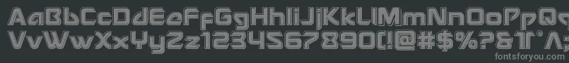 フォントUsangelbevel – 黒い背景に灰色の文字