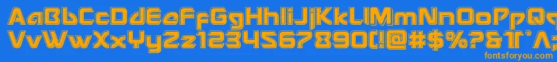 Usangelbevel Font – Orange Fonts on Blue Background