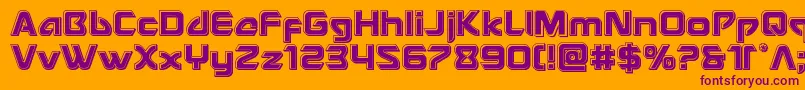 Usangelbevel Font – Purple Fonts on Orange Background