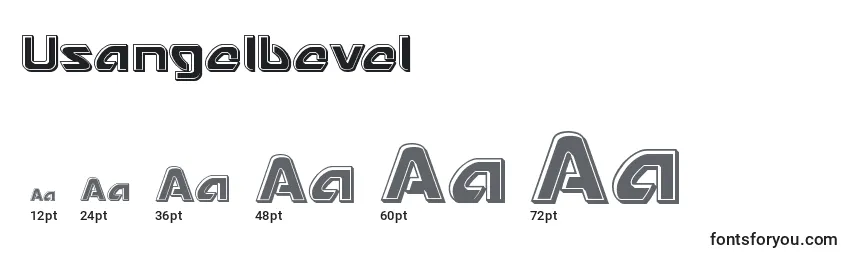 Größen der Schriftart Usangelbevel