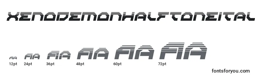 Xenodemonhalftoneital Font Sizes