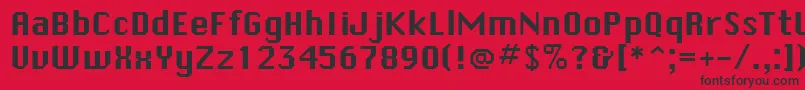 Czcionka SystematicNewJ – czarne czcionki na czerwonym tle