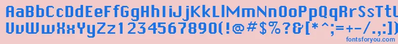 SystematicNewJ Font – Blue Fonts on Pink Background