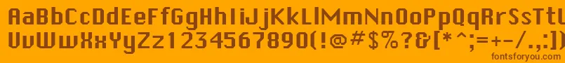 SystematicNewJ-Schriftart – Braune Schriften auf orangefarbenem Hintergrund