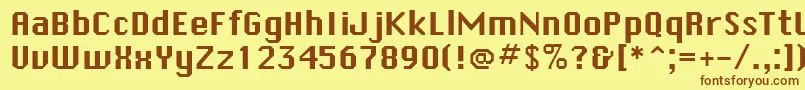 SystematicNewJ Font – Brown Fonts on Yellow Background
