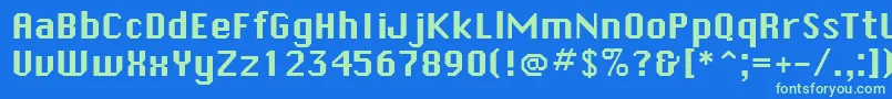 SystematicNewJ Font – Green Fonts on Blue Background