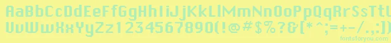 SystematicNewJ Font – Green Fonts on Yellow Background