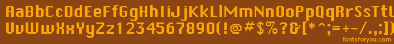 SystematicNewJ Font – Orange Fonts on Brown Background