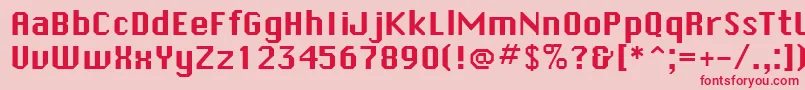 SystematicNewJ-Schriftart – Rote Schriften auf rosa Hintergrund